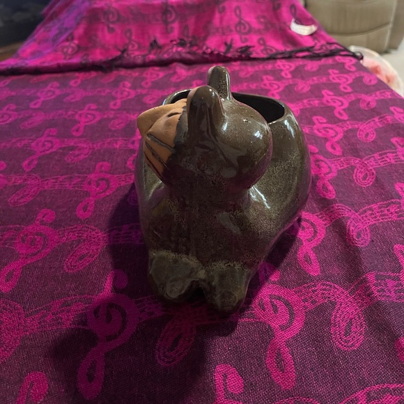 Vintage David Stewart glazed pottery Cat Planter - Picture 7 of 16